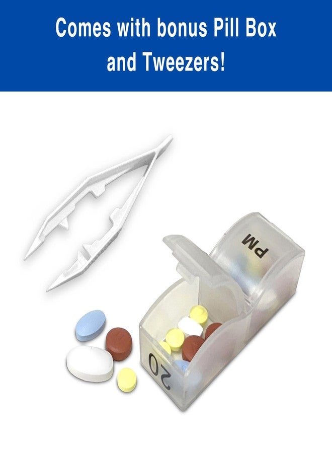 ميدسينتر منظم حبوب MedCenter AM/PM HSA/FSA - علبة حبوب شهرية لمدة 31 يومًا مع قسمين يوميين (صباحًا ومساءً)، أغطية سهلة الفتح، علبة حبوب إضافية وملقط - منظم أدوية للفيتامينات والوصفات الطبية - Image 4